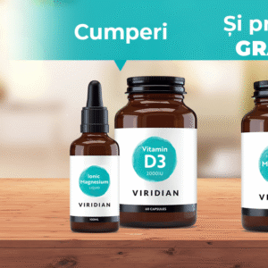 Pachet Viridian Vitamin D3 2000IU Ionic Magnesium Liquid High Potency Magnesium gratuit