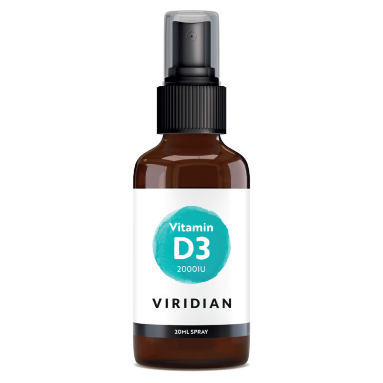 Viridian Vitamina D3 2000 UI Spray, flacon de 20 ml cu aromă de portocale