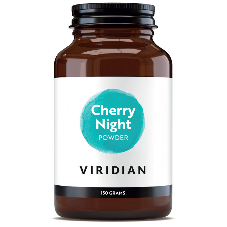 Viridian Cherry Night pentru somn, borcan de 150 g cu pulbere de vișine Morello