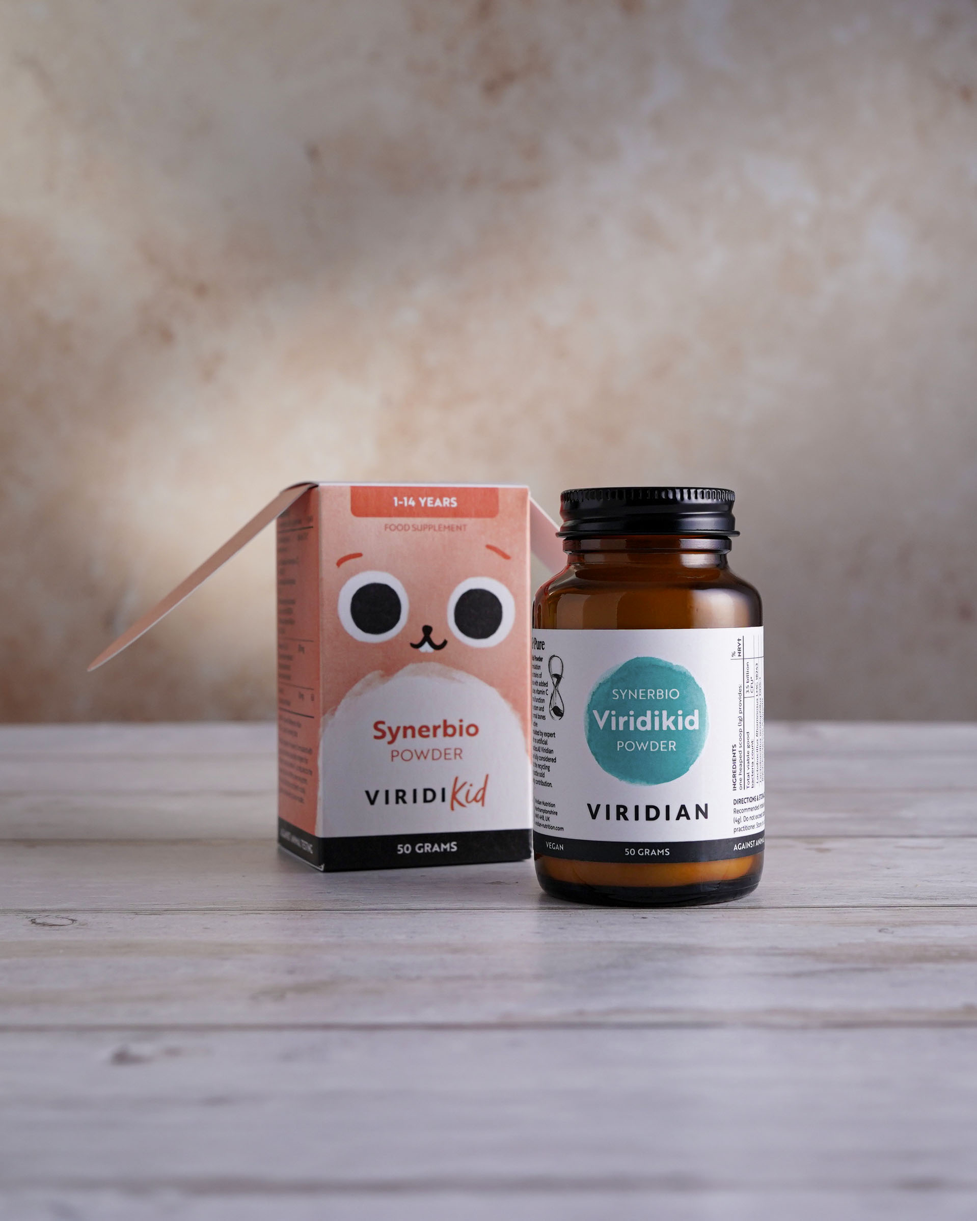 Probiotic pentru Copii Synerbio ViridiKid, borcan de 50 g cu linguriță de dozare